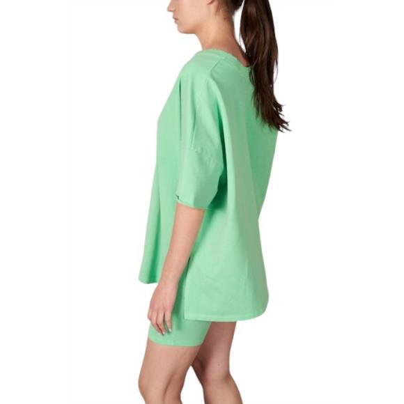 NEW LALAMIA v-neck boxy tee in lime - Picture 4 of 4